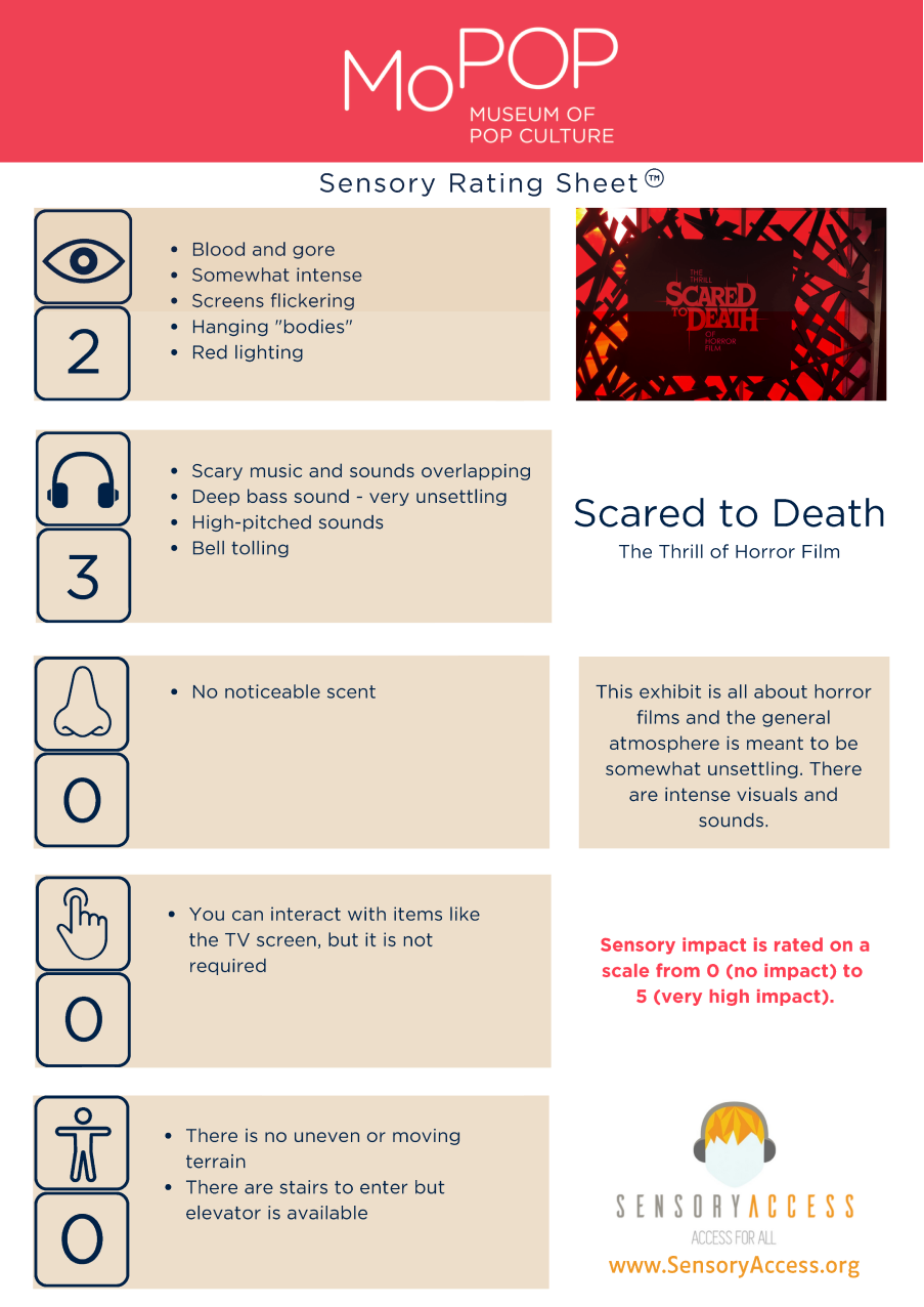 Scared to Death Sensory Rating