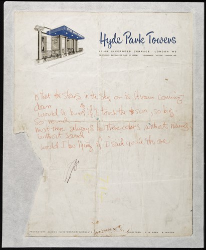 Hand-written lyrics for Love or Confusion by Hendrix