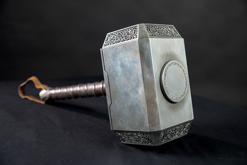 Artifact shot of Thor's hammer at MoPOP