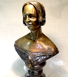 Mary Shelley bronze bust by Bryan Moore