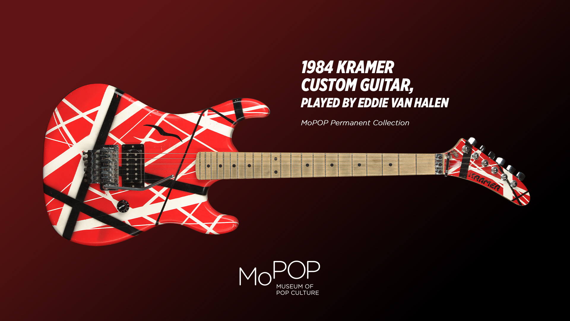 1984 Kramer Custom Guitar, played by Eddie Van Halen (MoPOP Permanent Collection)